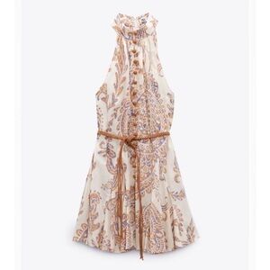 Zara Belted Printed Dress